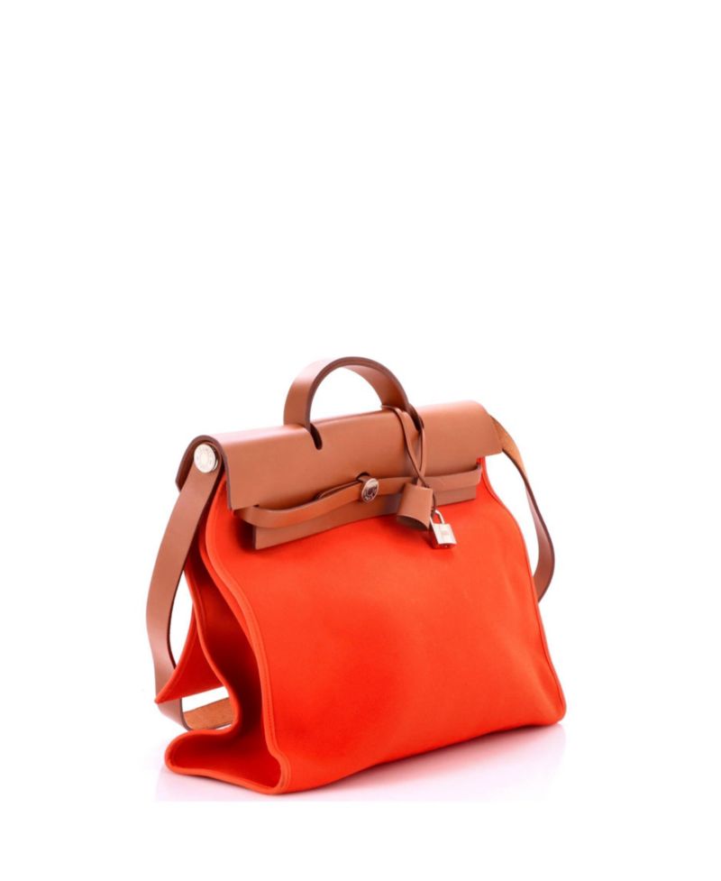 Pre-Owned HERMES Pre-Owned Hermes 39 Herbag Zip Leather and Toile