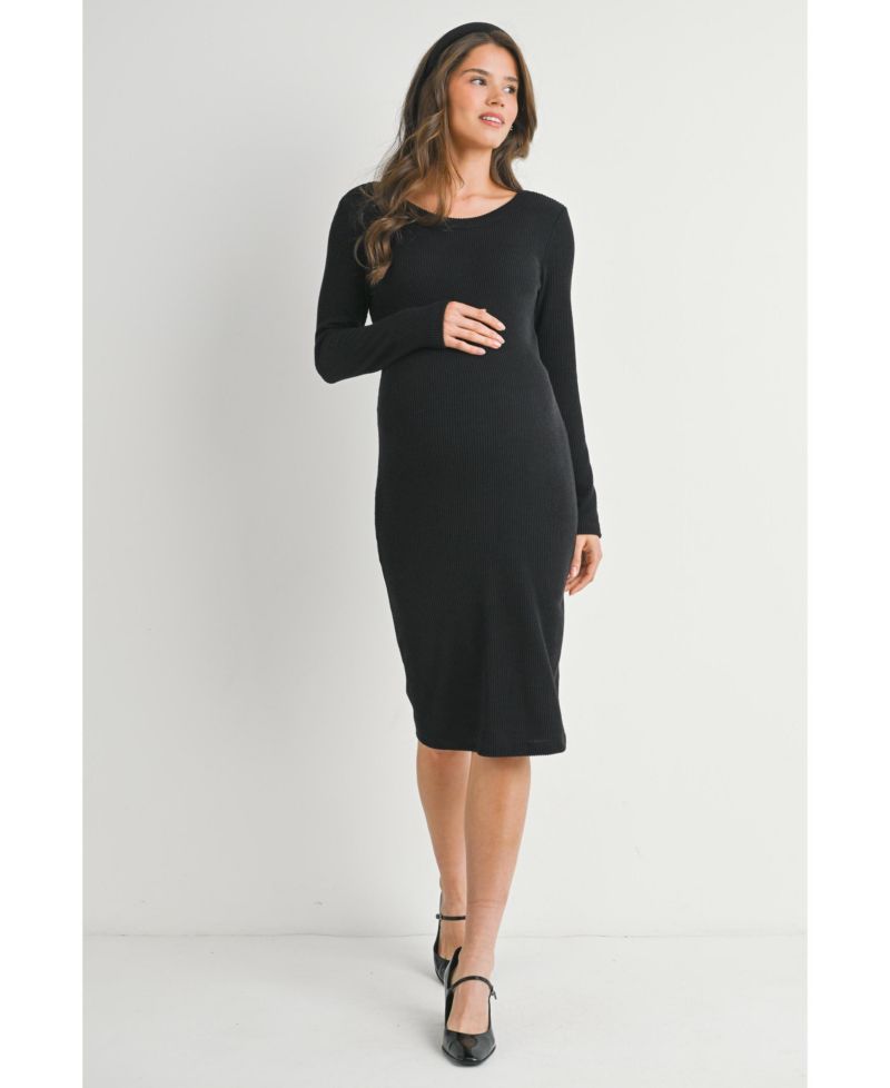 Women's Bodycon Ribbed Knit Long Sleeve Dress