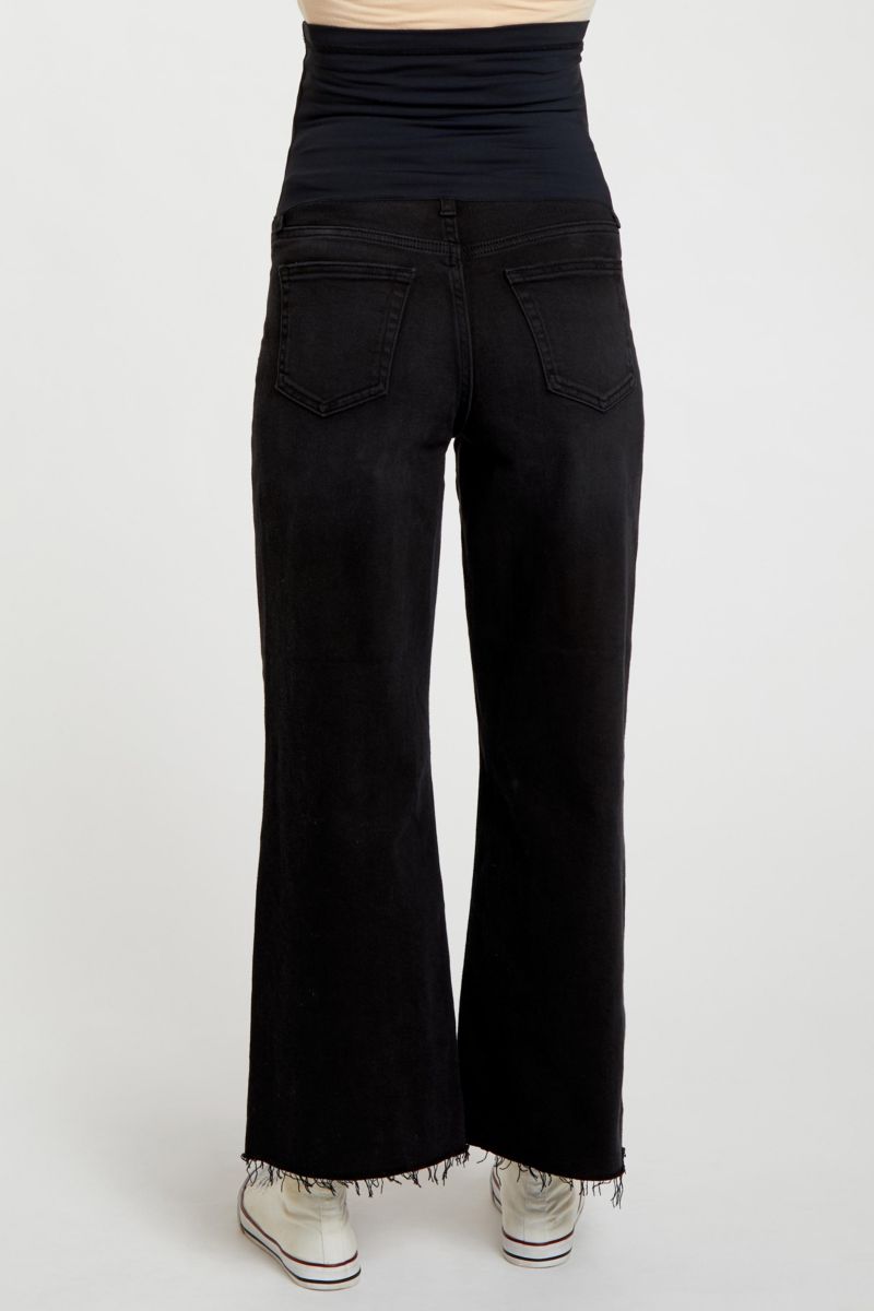 Women's Light Blue Wide Leg Raw Hem Jeans