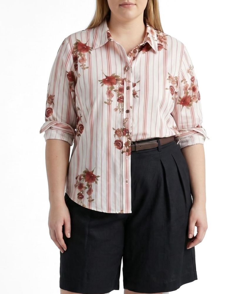 Plus Size Dawn Linen Hi Low Tunic