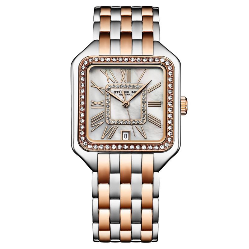 Valencia 4067 Women s Quartz Watch, 32mm Square Crystal Bezel, Stainless Steel Bracelet