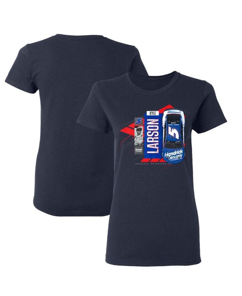 Women's Navy Kyle Larson Valvoline Car T-Shirt