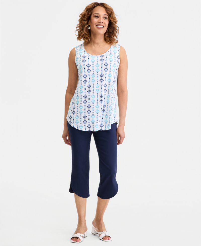 Women's Printed Scoop-Neck Sleeveless Tank Top