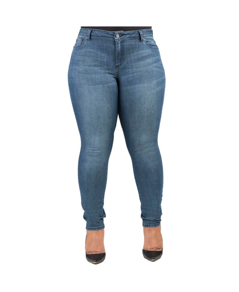 Plus Size Curvy-Fit Basic 5 Pockets Skinny Jeans Light 31