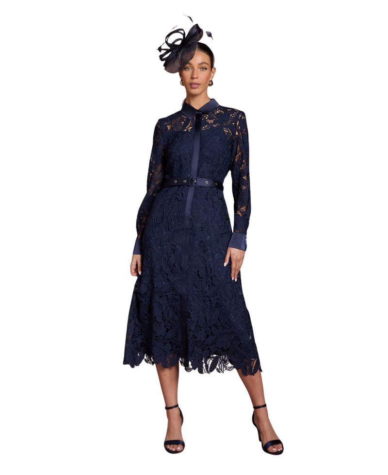 Women's Lace Shirt Long Sleeve Dress
