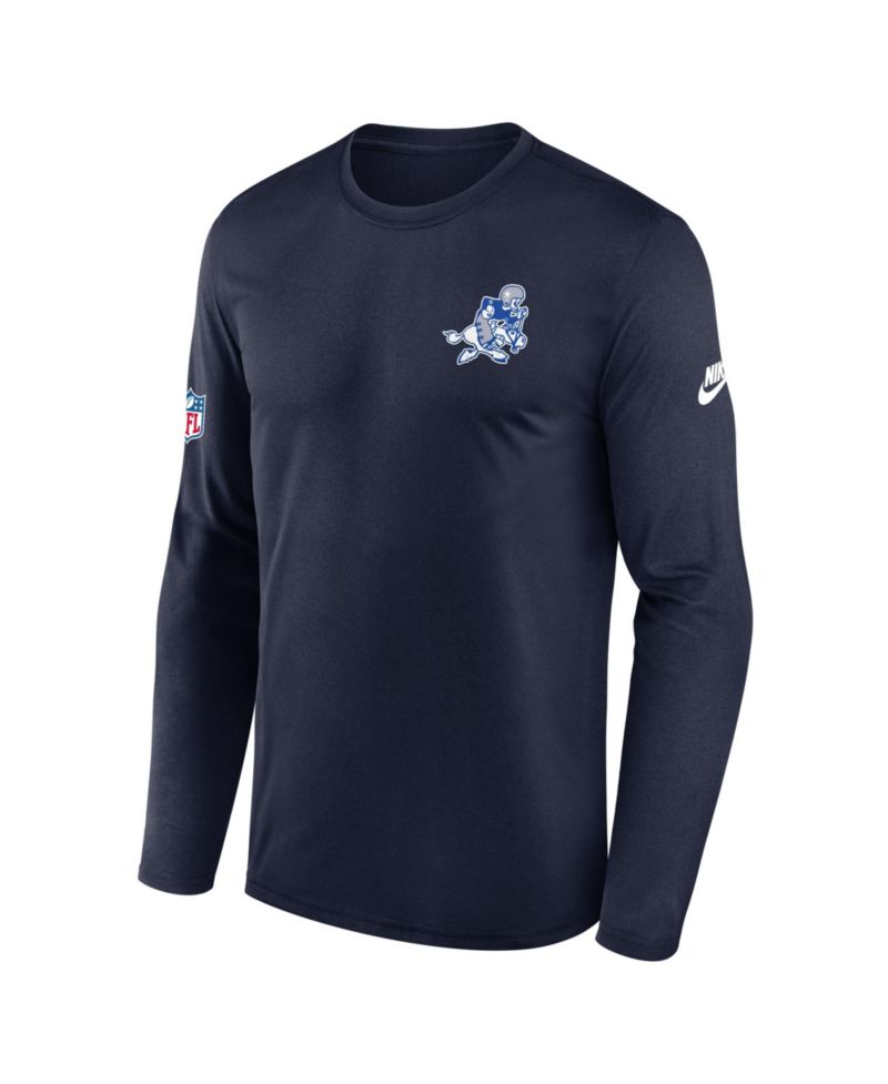 Men's Navy Dallas Cowboys Legend Small Logo Dri-FIT Long Sleeve T-Shirt