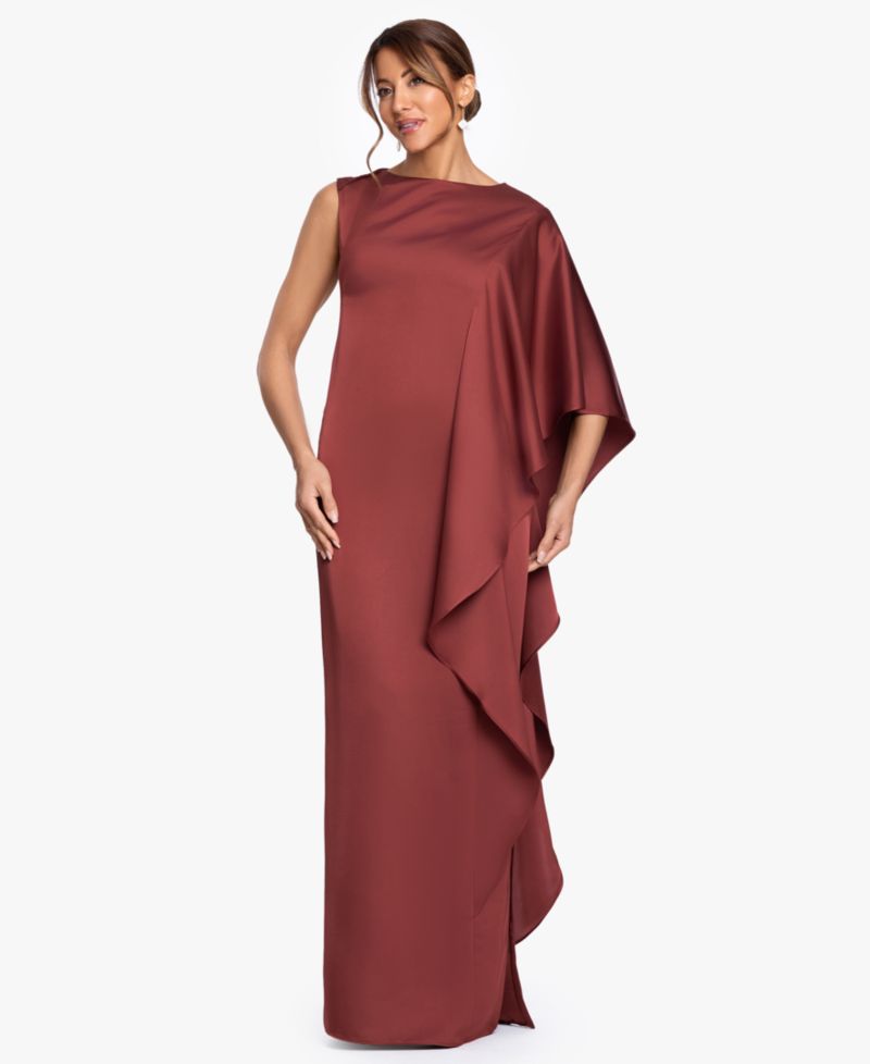 Women's Draped-Sleeve Boat Neck Gown