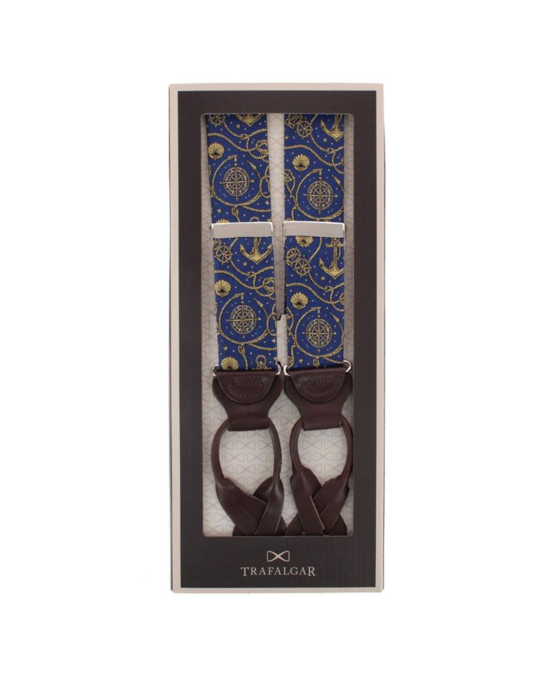 Silk Novelty Leather Button End Suspenders