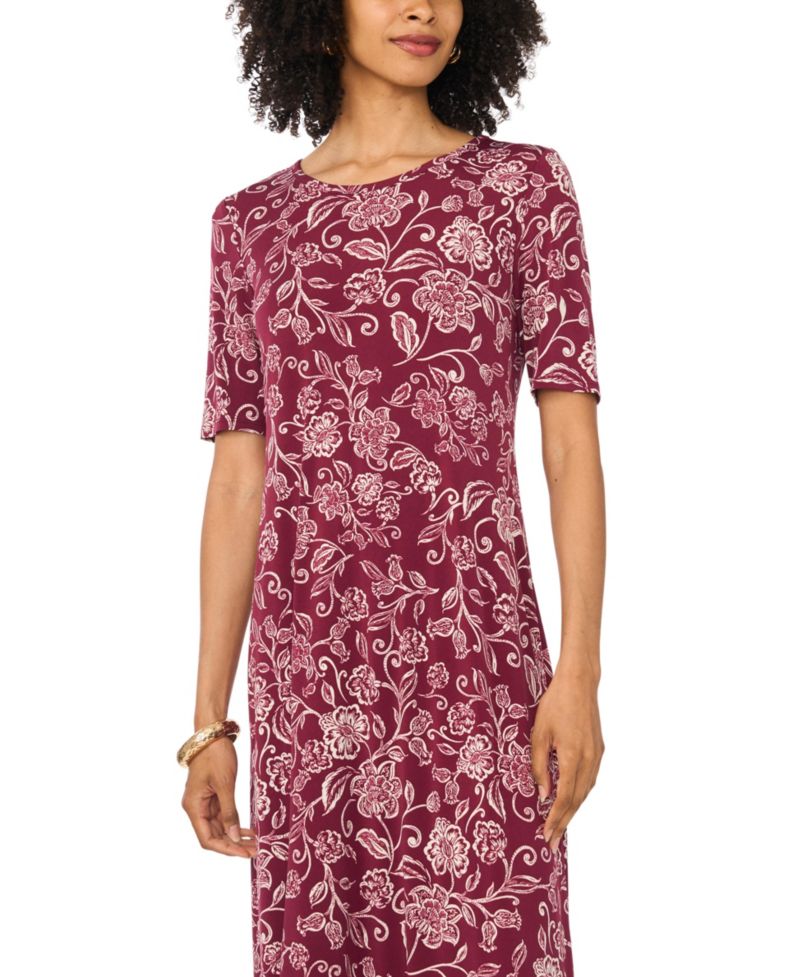 Women's Floral 3/4-Sleeve Maxi Dress
