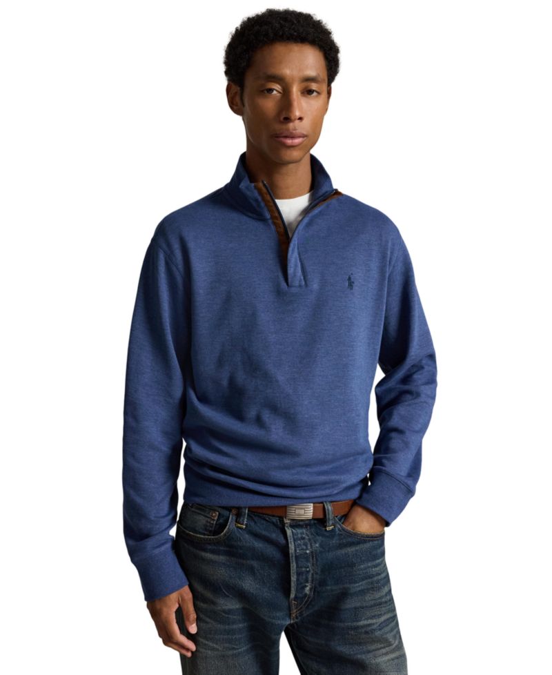 Men's Luxury Jersey Quarter-Zip Pullover Sweater