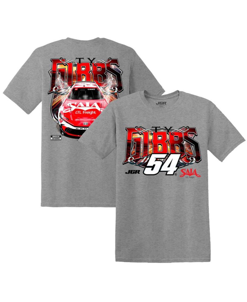 Men's Heather Gray Ty Gibbs Saia Car T-Shirt