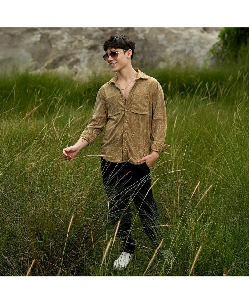 Men's Faded Corduroy Oversized Shirt