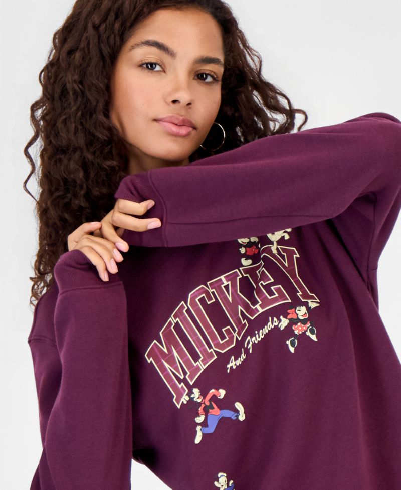 Juniors' Mickey & Friends Fleece Crewneck Sweatshirt
