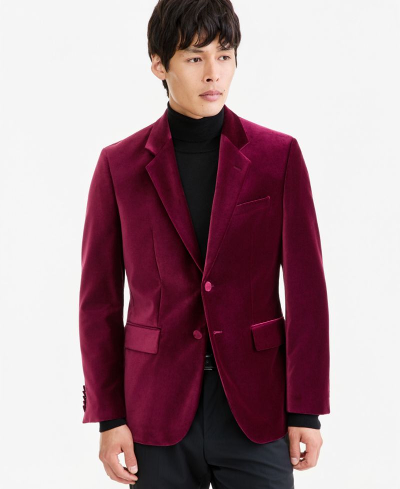 Men's Modern-Fit Velvet Blazer