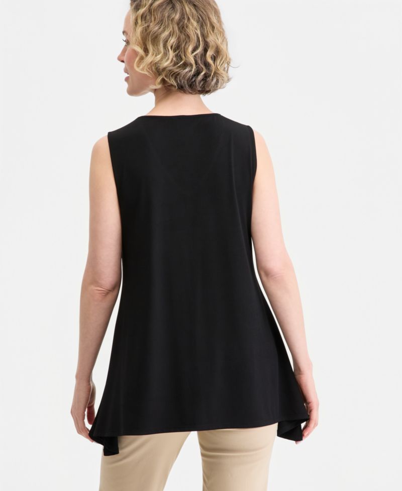 Women's Solid Sleeveless Vneck Knit Top