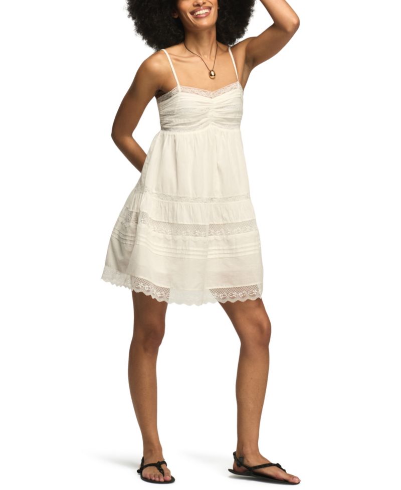 Women's Sleeveless Trim Mix Mini Dress