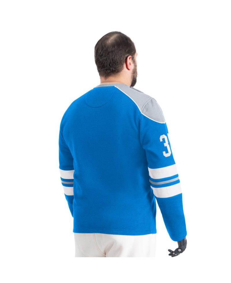 Men's Blue Detroit Lions Adaptive Lord Stanley Crewneck Sweatshirt