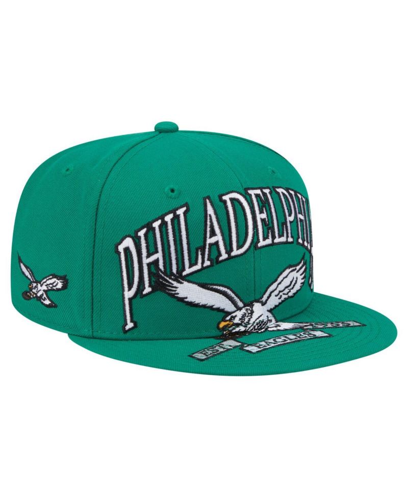 Men's Kelly Green Philadelphia Eagles Throwback Oversized 59FIFTY Fitted Hat