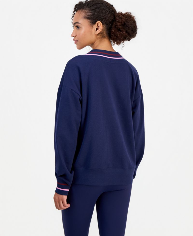 Women's Fleece Long-Sleeve V-Neck Sweater