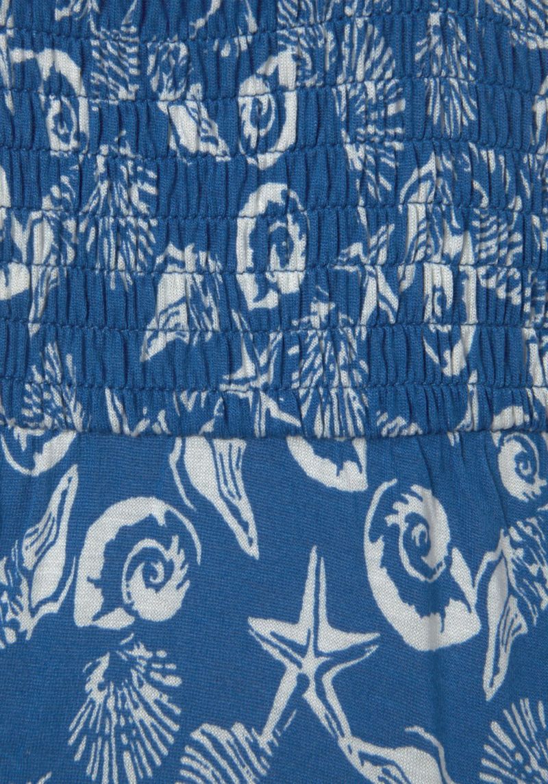 Women's Viscose Printed Halter A-Line V-Neck Short Dress