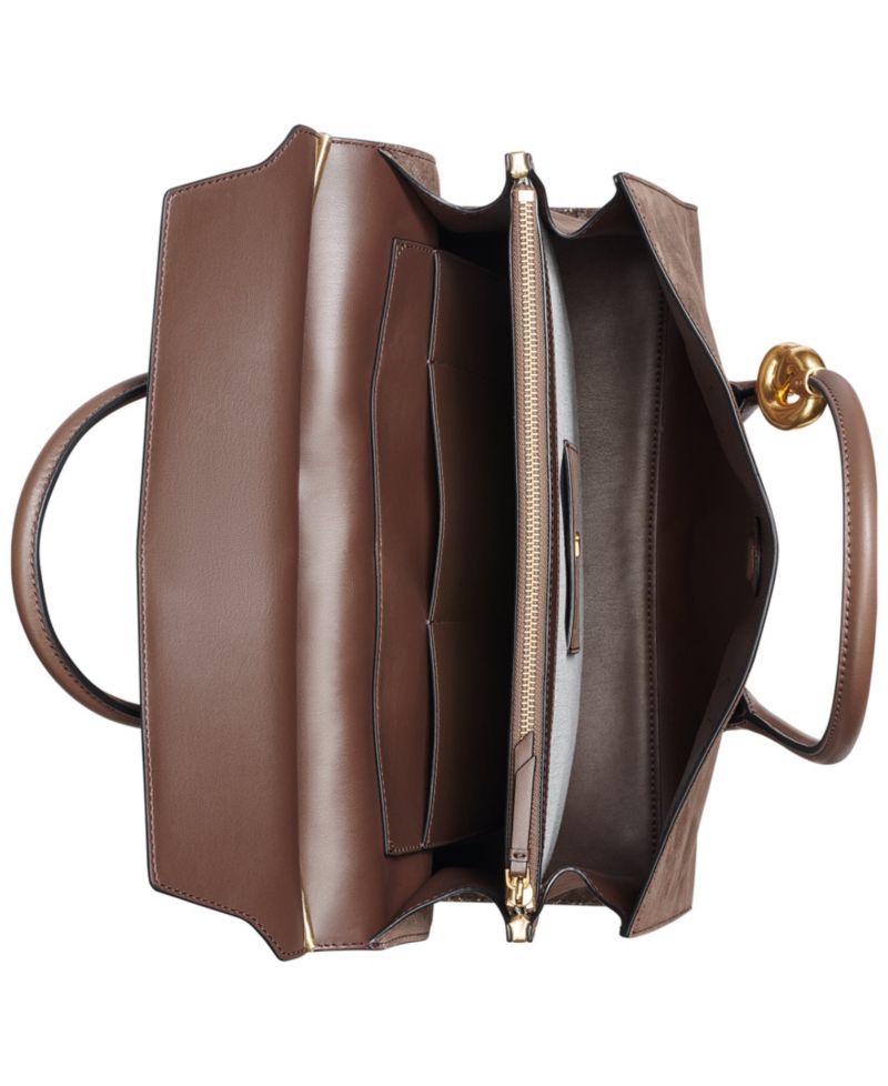 Loden Snake Embossed Suede Satchel