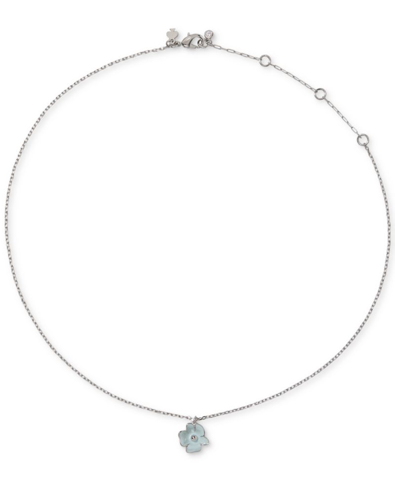 Golden Bloom Cubic Zirconia Flower Pendant Necklace