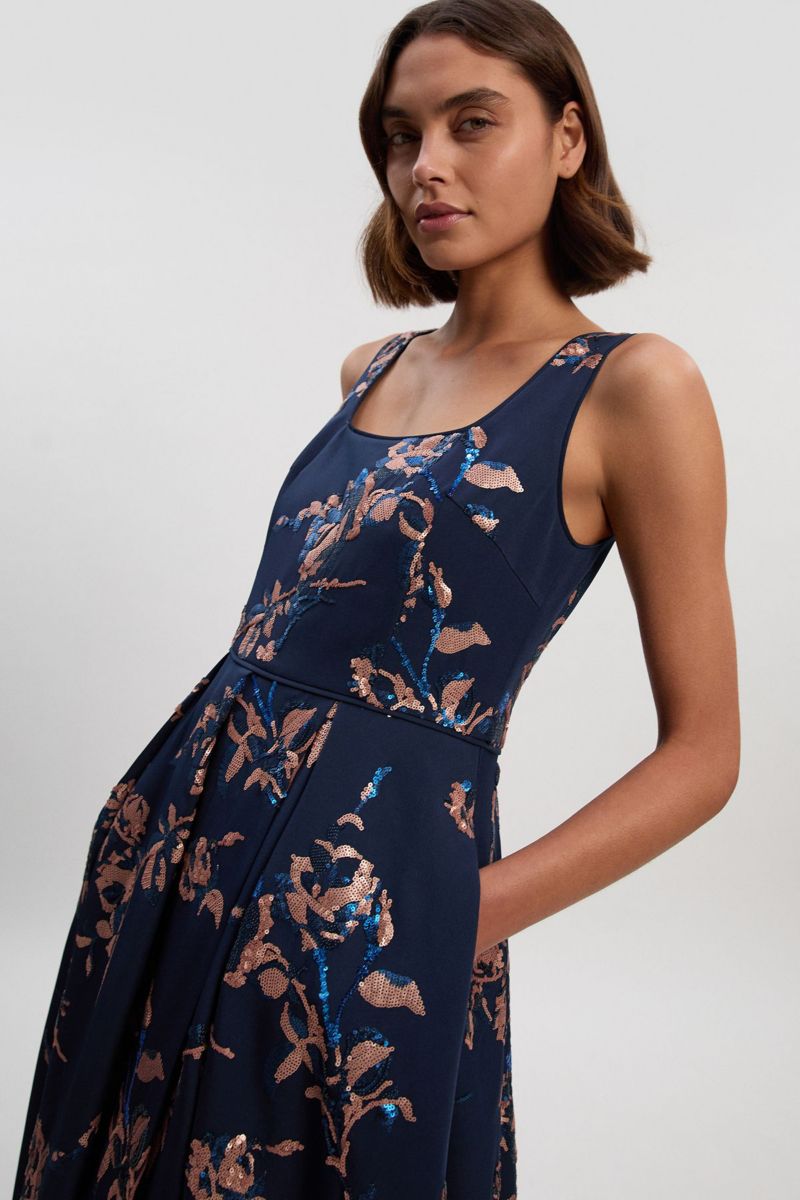 Women's Satin Sequin Prom Dress