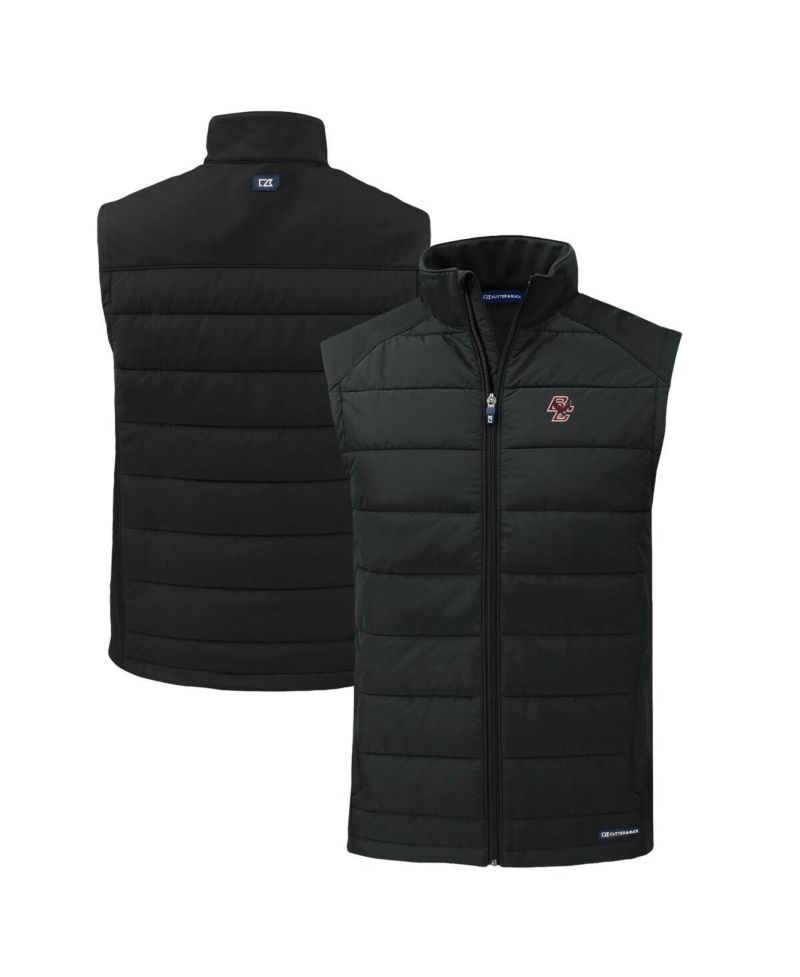 Men's Black Boston College Eagles Evoke Hybrid Eco Softshell Full-Zip Vest