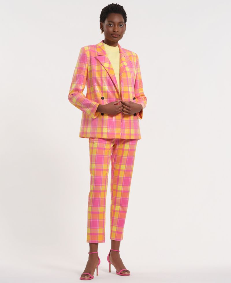 Women's Slim Fit Plaid Pants