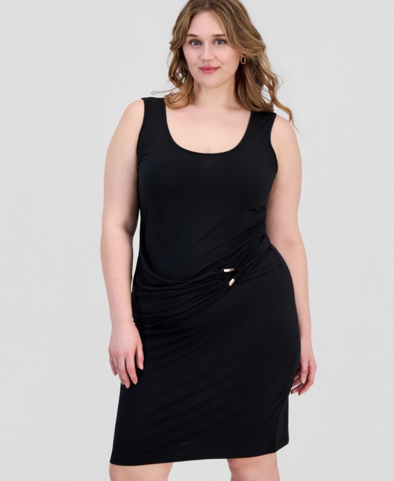Trendy Plus Size Sash-Belt Bodycon Dress