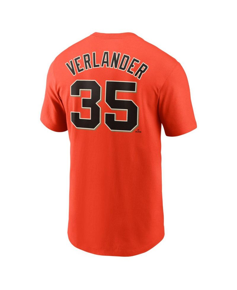 Men's Justin Verlander Orange San Francisco Giants Fuse Name & Number T-Shirt