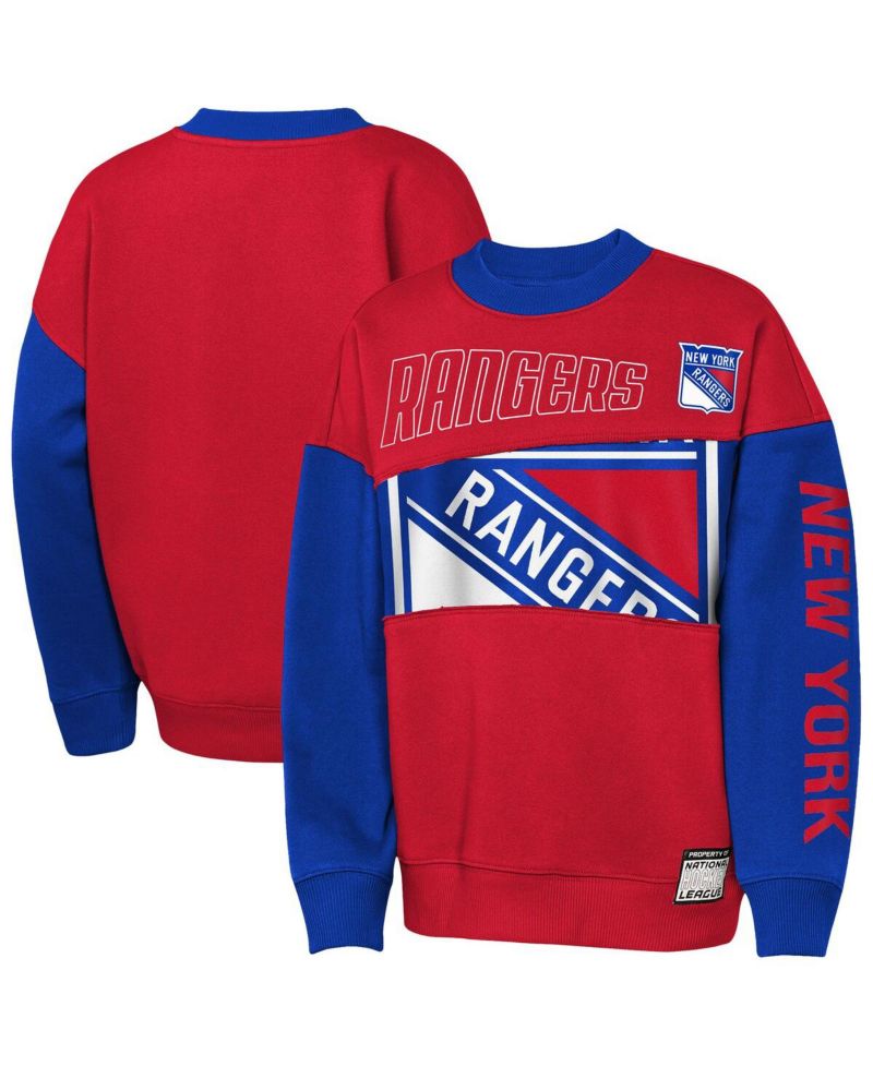 Big Boys and Girls Red/Blue New York Rangers Impact Player Sweatshirt