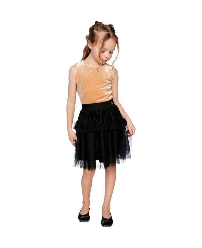Little and Big Girl's (6-14) Bi-Material Sleeveless Dress