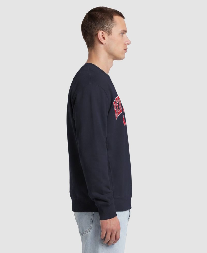 Men's Navy Boston Red Sox Fleece Crew Sweatshirt