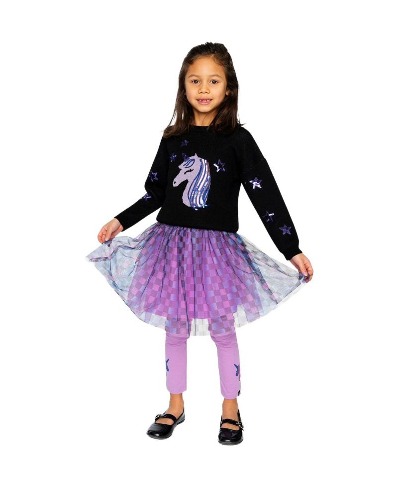 Little and Big Girl ( size 6 to 12 ) Skirt Checkered Print