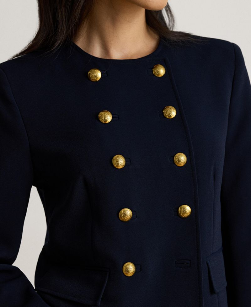 Women's Sable Crepe Double-Breasted Cropped Jacket