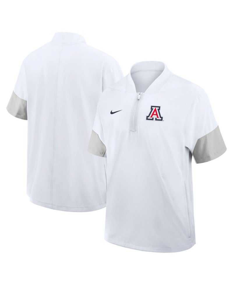 Men's White Arizona Wildcats 2025 Sideline Coaches Lightweight Short Sleeve Jacket