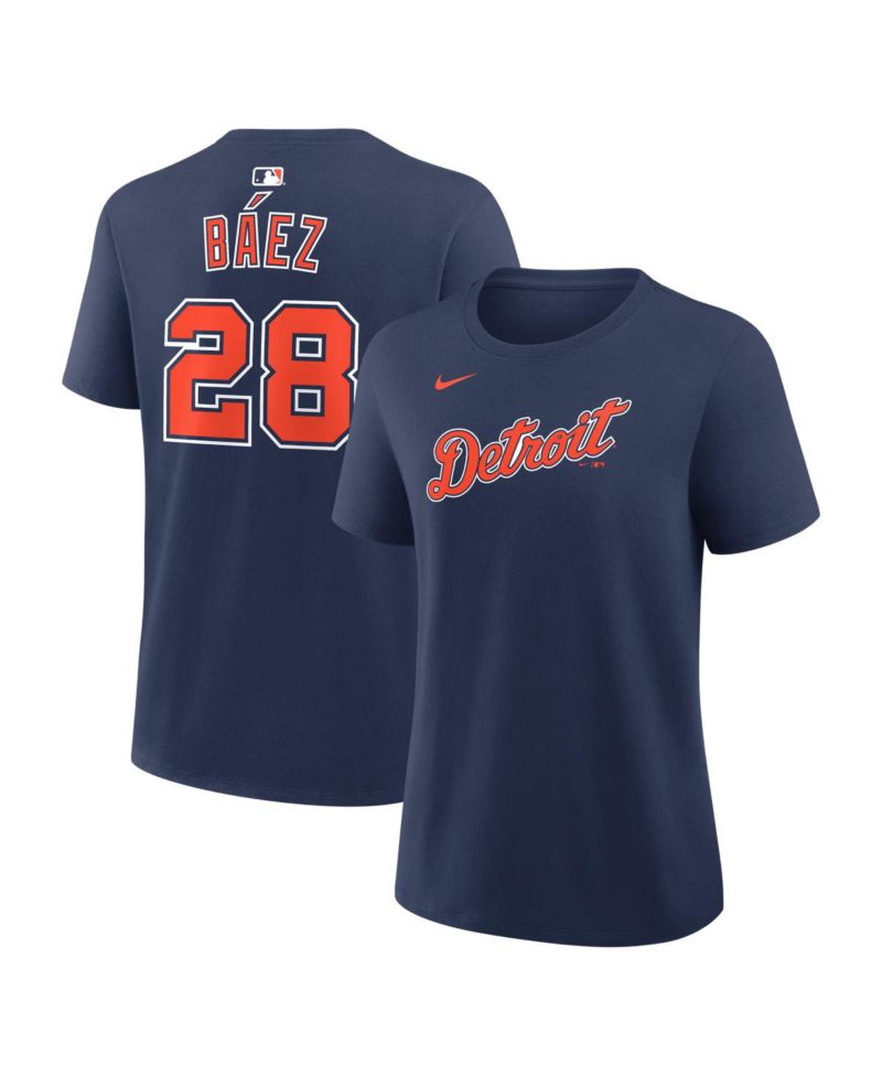 Women's Javier Báez Navy Detroit Tigers Name & Number T-Shirt