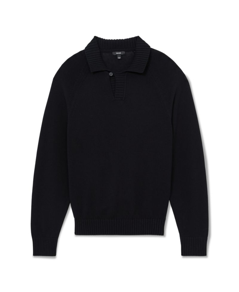 Men's Ashdown Long-Sleeve Open-Collar Raglan Sweater