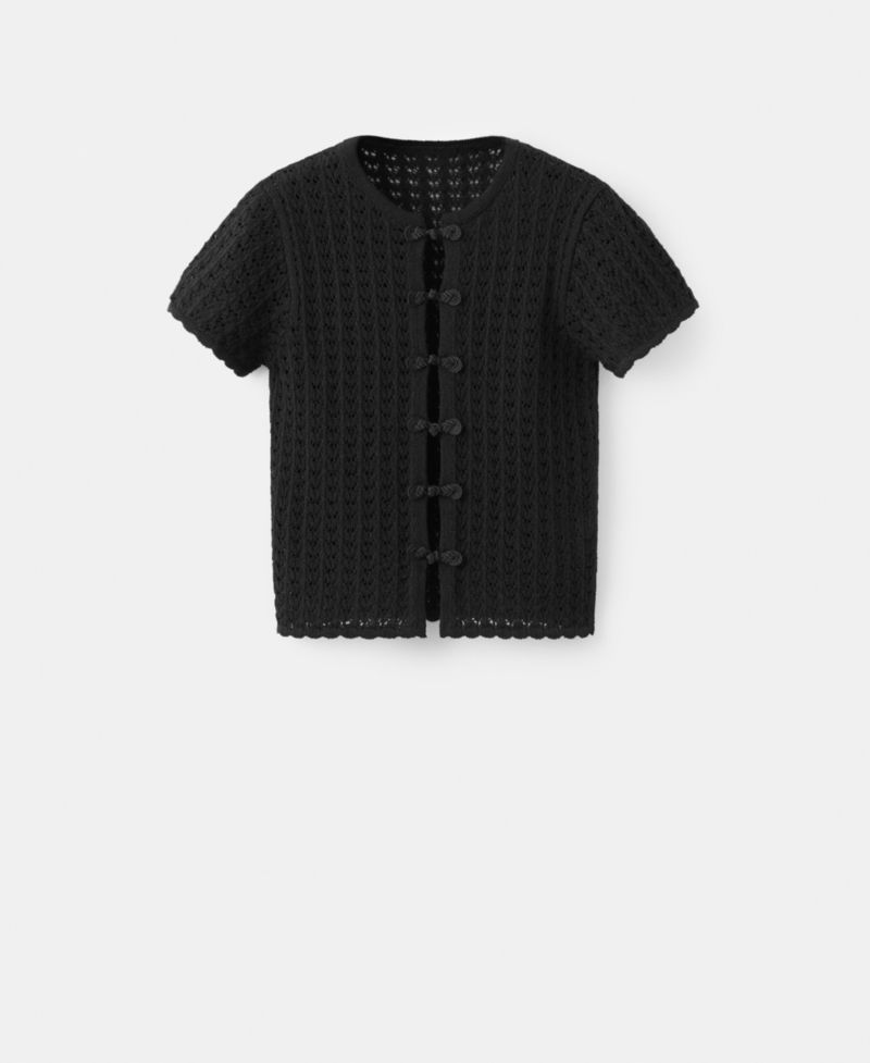 Women's Toggles Openwork Knit Cardigan