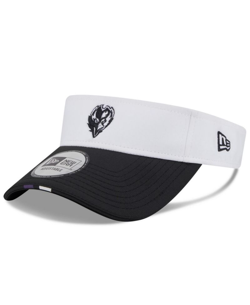 Men's White/Black Baltimore Ravens 2025 NFL Training Camp Adjustable Visor Hat