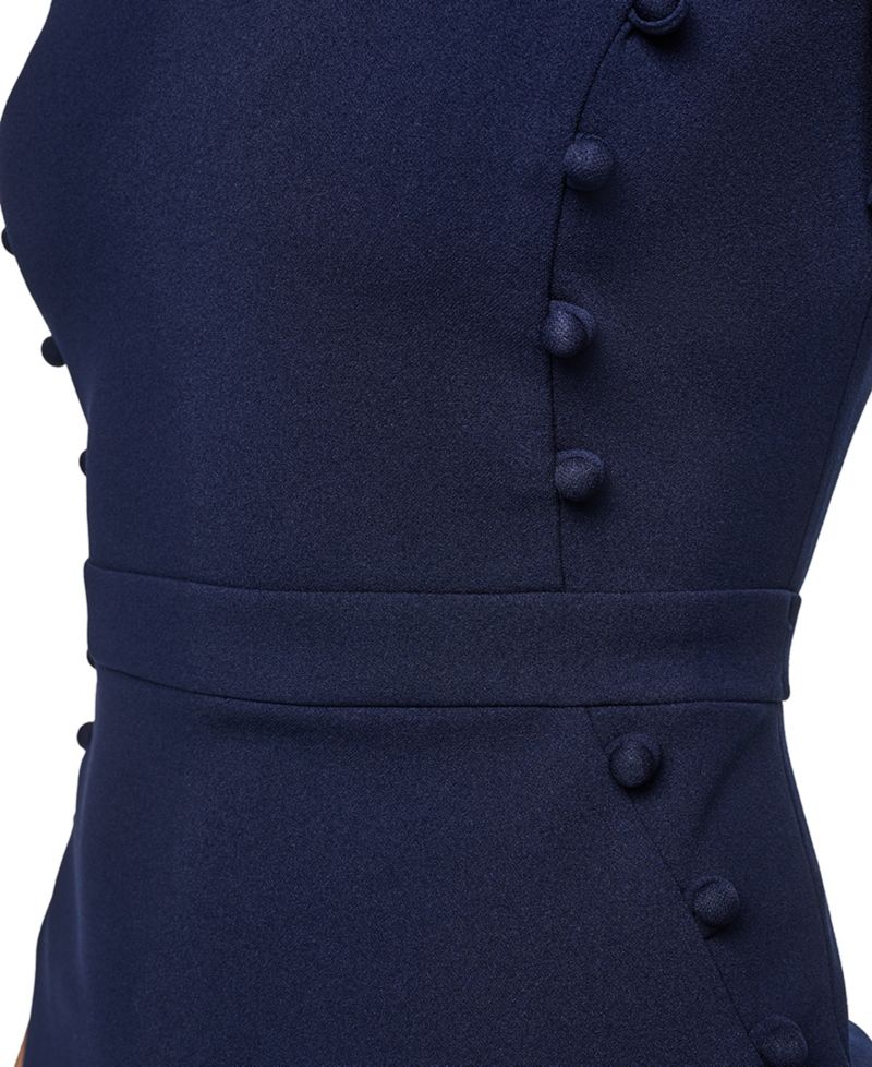 Women's Short-Sleeve V-Neck Sheath Dress