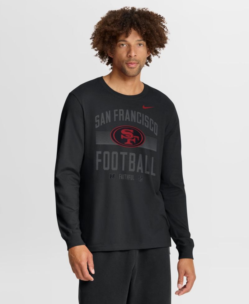 Men's San Francisco 49ers Always Prepared Essential Long-Sleeve Crewneck Cotton Jersey T-Shirt