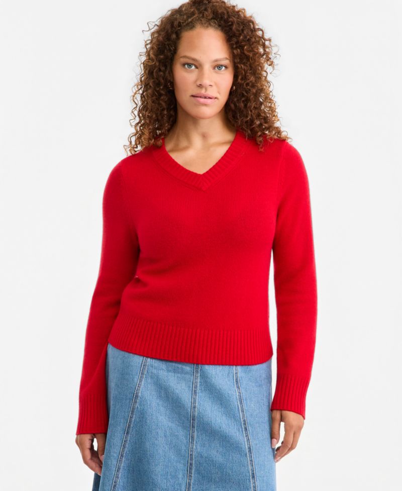 Women's 100% Cashmere V-Neck Sweater