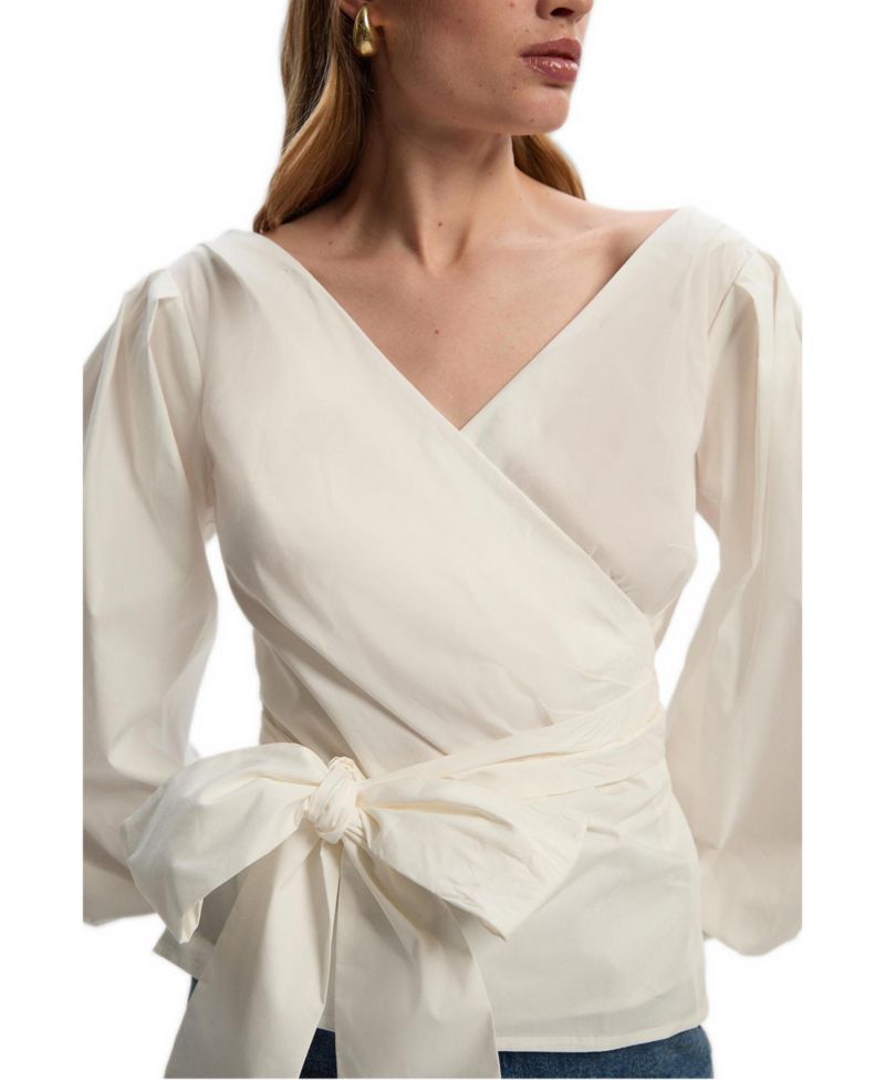Women's Woven Wrap Detail Blouse