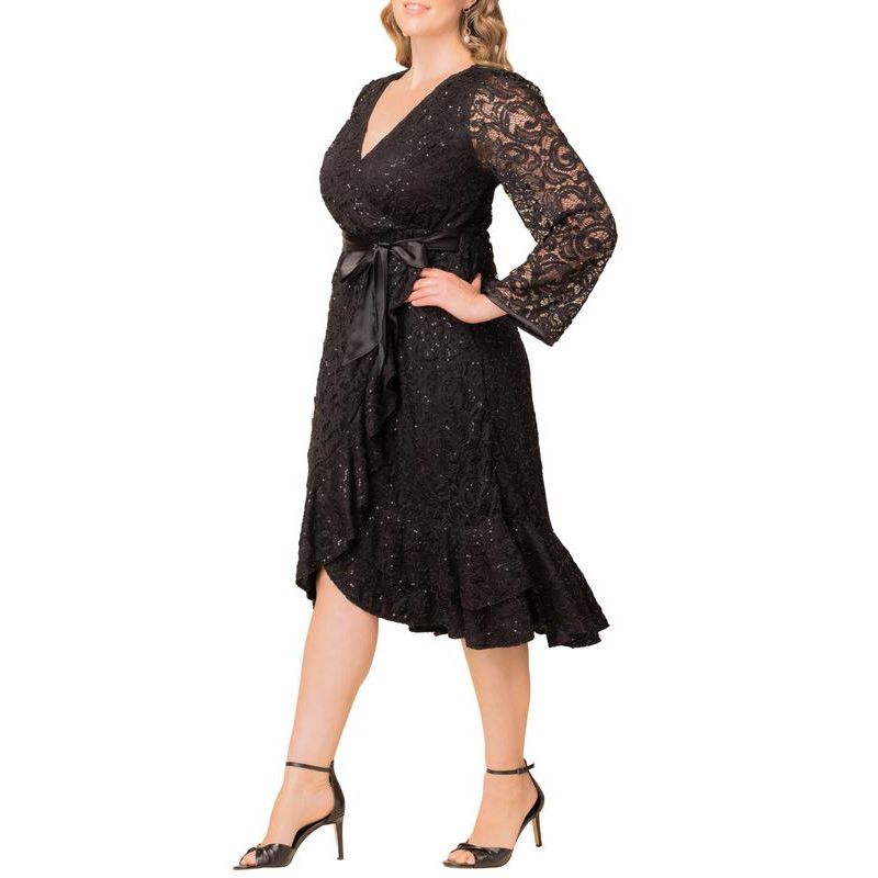 Women's Plus Size Cosmopolitan Sequin Lace Cocktail Dress