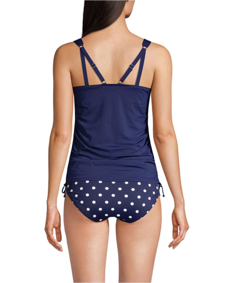Women's Adjustable V-neck Underwire Tankini Swimsuit Top Adjustable Straps