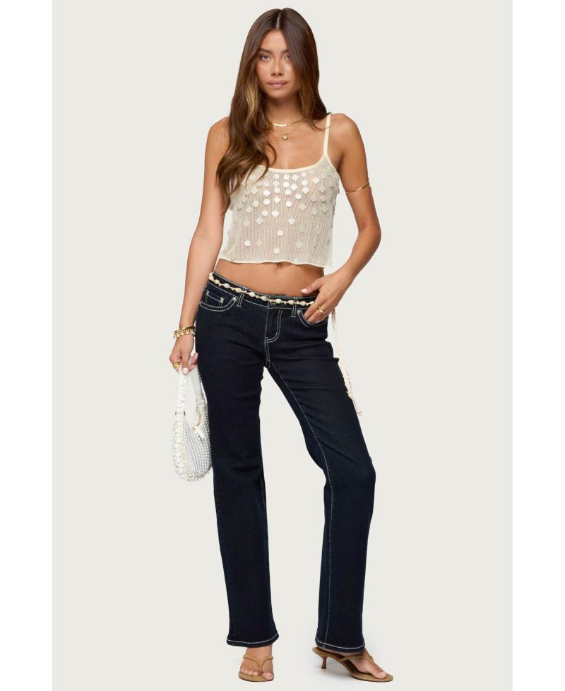 Women's Onya Iridescent Sheer Knit Top