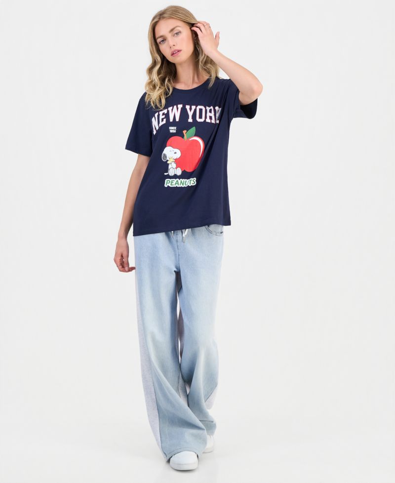 Juniors' New York Snoopy Graphic T-Shirt