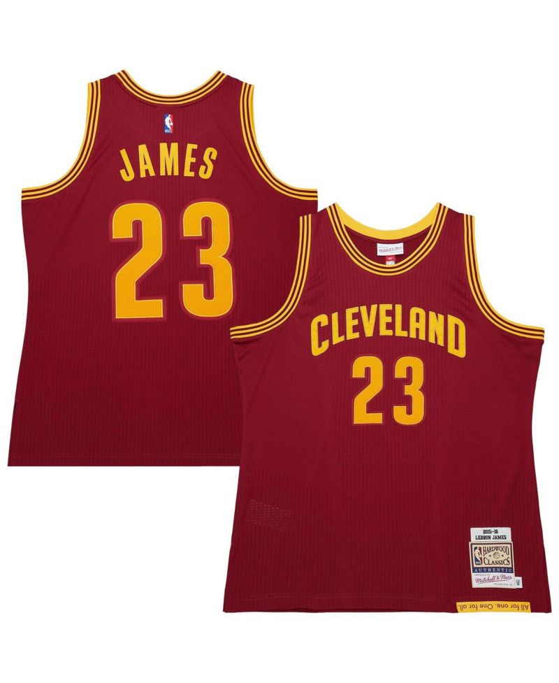 Men's LeBron James Wine Cleveland Cavaliers Hardwood Classics 2015/16 Authentic Jersey